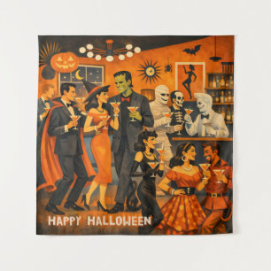 Tenture Fête de martini Halloween Moderne du Milieu du Siè