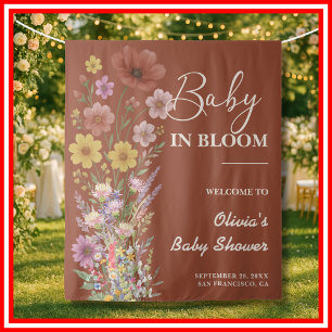 Tenture Fête de Naissance Baby in Bloom