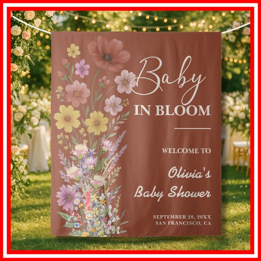 Tenture Fête de Naissance Baby in Bloom