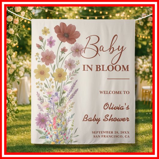 Tenture Fête de naissance Baby in Bloom