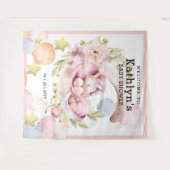 Tenture Fête de Naissance Fille Licorne Rose avec une élég (Devant (Horizontal))