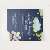 Tenture Fête de Naissance Navy Woodland Fox Twinkle Little (Devant (Horizontal))