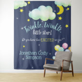 Tenture Fête de Naissance Navy Woodland Fox Twinkle Little (En situation)