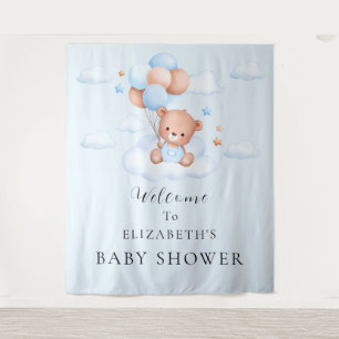 Tenture Fête de naissance Ourson Bleu Garçon
