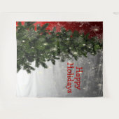 Tenture Fête de Noël Arbre vert Rouge Argent Flèches (Devant (Horizontal))