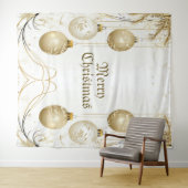 Tenture Fête de Noël aux ornements dorés Élégante (En situation (horizontale))