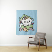 Tenture Fête de Noël avec Purr-ty Time Cat (En situation)