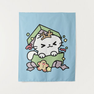 Tenture Fête de Noël avec Purr-ty Time Cat