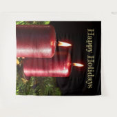 Tenture Fête de Noël Bougies Rouges Vacances d'Hiver (Devant (Horizontal))