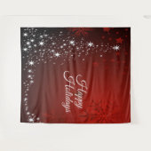 Tenture Fête de Noël Etoiles blanches Arbre Red Feux de ne (Devant (Horizontal))