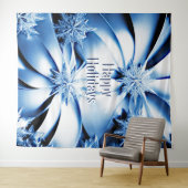 Tenture Fête de Noël Floral bleu Contexte (En situation (horizontale))