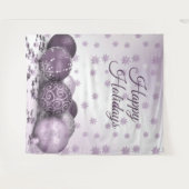 Tenture Fête de Noël Pink Purple Orament Snowflakes (Devant (Horizontal))