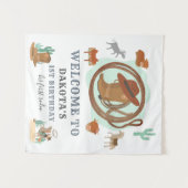 Tenture Fête de premier anniversaire Cowboy Bienvenue (Devant (Horizontal))