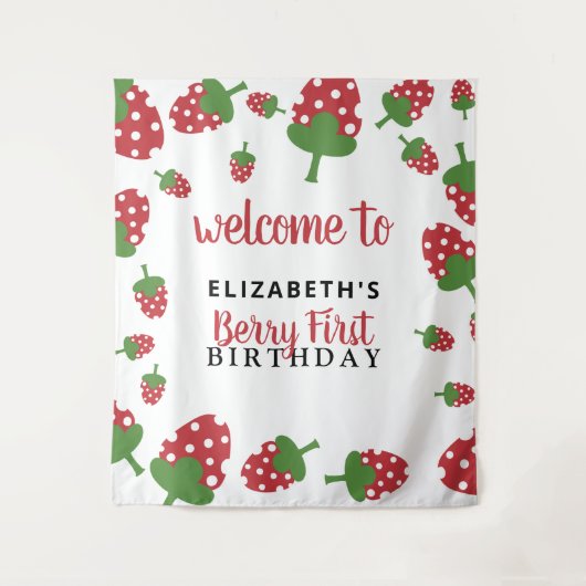 Tenture Fête de premier anniversaire de la baie avec un jo (Devant)