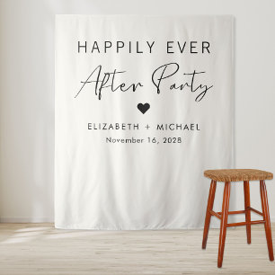 Tenture Fête de réception de mariage Cream Happily Ever Af