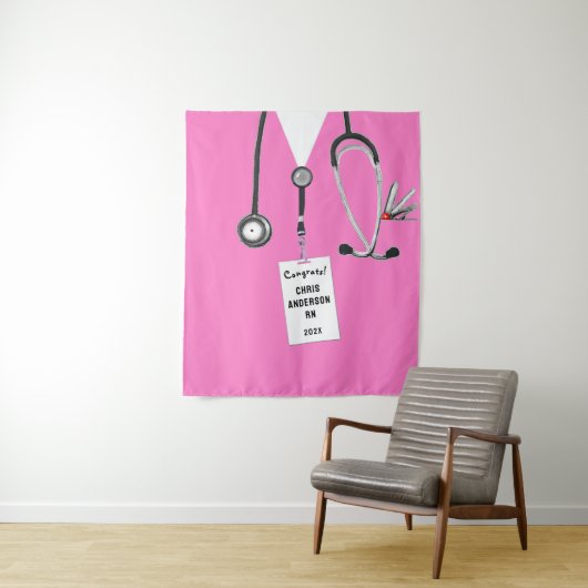 Tenture Fête de remise de diplômes d'infirmière (En situation)