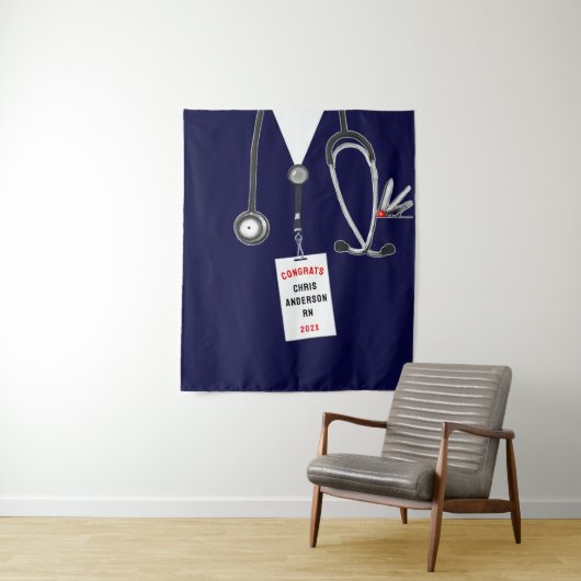 Tenture Fête de remise de diplômes d'infirmière (En situation)