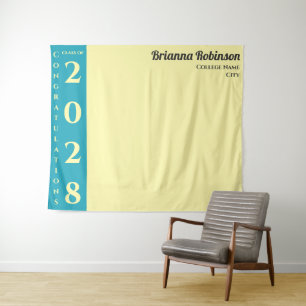 Tenture Fête de remise des diplômes moderne jaune doux