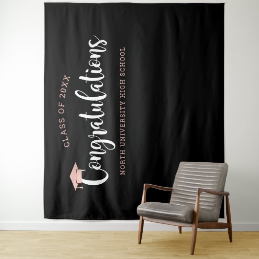 Tenture Fête de remise des diplômes Rose Gold Félicitation (En situation)