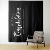 Tenture Fête de remise des diplômes Silver Black (En situation)