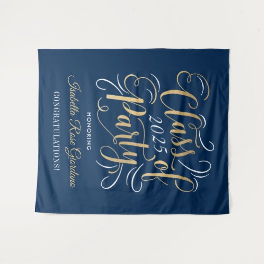 Tenture Fête de remise des diplômes sur mesure Or Nuit Pro (Devant (Horizontal))