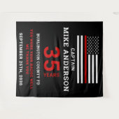 Tenture Fête de retraite des pompiers Drapeau mince de la (Devant (Horizontal))