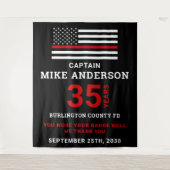 Tenture Fête de retraite des pompiers Drapeau mince de la (Devant)