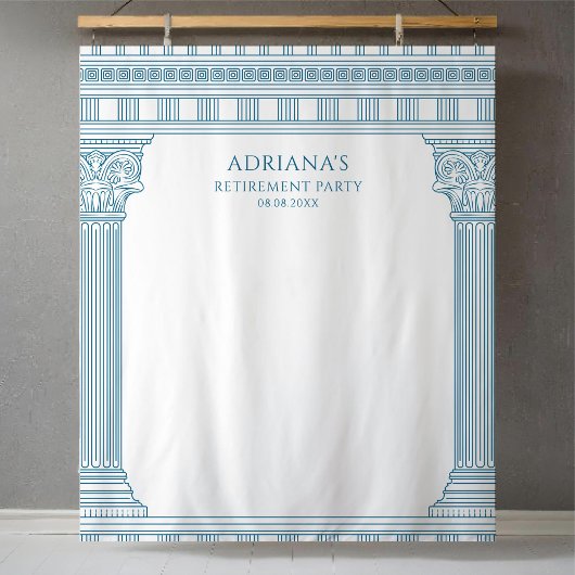 Tenture Fête de retraite grecque avec colonnes de temple b