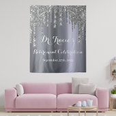 Tenture Fête de retraite parties scintillant argent goutte