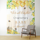 Tenture Fête de révélation du sexe de bébé abeille jaune (En situation)