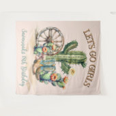 Tenture Fête de Scène Désert de Cactus Floral Rose (Devant (Horizontal))