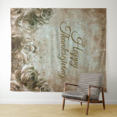 Tenture Fête de Thanksgiving Fleurs Rustique Vintage (En situation (horizontale))