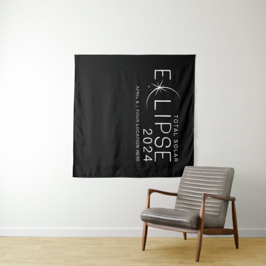 Tenture Fête de visualisation de l'éclipse solaire 2024 Li (En situation (horizontale))