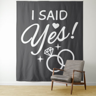 Tenture Fête d'engagement Gray I Said Yes