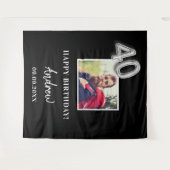 Tenture fête des 40 ans photo nom mec  (Devant (Horizontal))