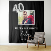 Tenture fête des 40 ans photo nom mec  (En situation)