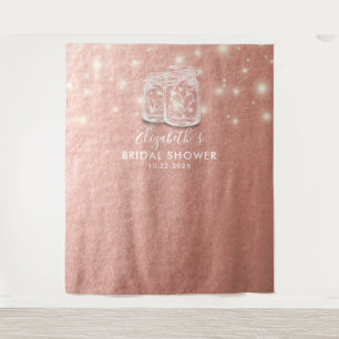 Tenture Fête des mariées arrière-plan Couple Mason Jars Ro