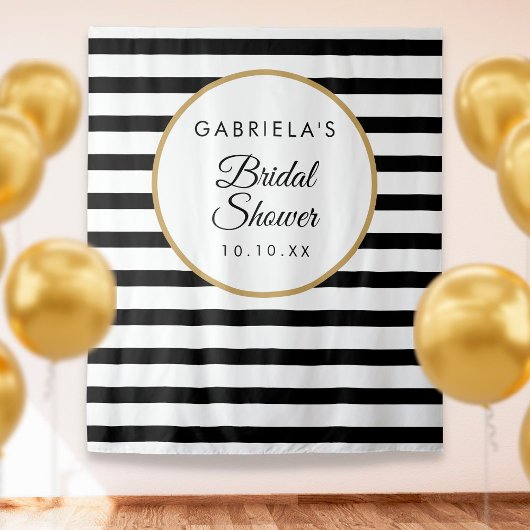 Tenture Fête des mariées Black Stripe Gold arrière-plan ph