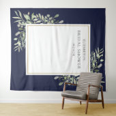 Tenture Fête des mariées Blue Foliing de la Marine - fond  (En situation (horizontale))