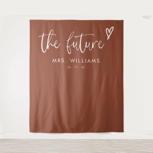 Tenture Fête des mariées Boho Terracotta moderne fond (Devant)