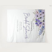 Tenture Fête des mariées chic de fleurs violettes bienvenu (Devant (Horizontal))