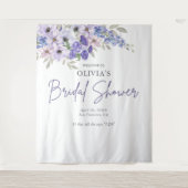 Tenture Fête des mariées chic de fleurs violettes bienvenu (Devant)