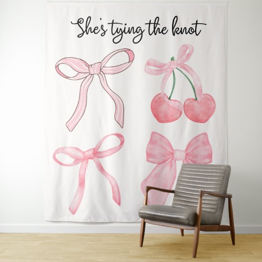 Tenture Fête des mariées Coquette Bow arrière-plan photo (En situation)