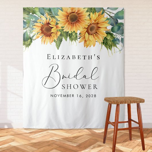 Tenture Fête des mariées d'aquarelle de tournesol Eucalypt