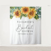 Tenture Fête des mariées d'aquarelle de tournesol Eucalypt (Devant)