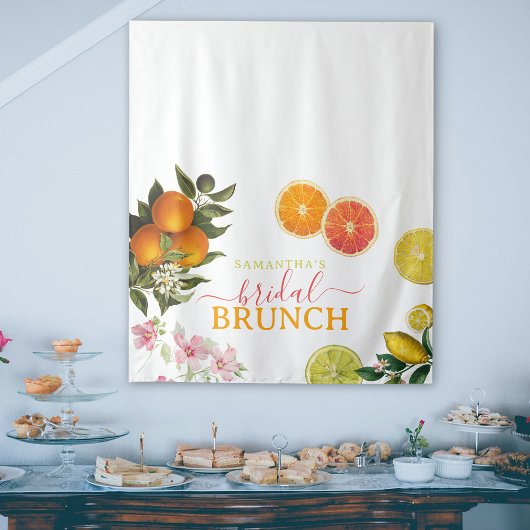 Tenture Fête des mariées de brunch nuptiale d'agrumes aqua