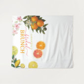 Tenture Fête des mariées de brunch nuptiale d'agrumes aqua (Devant (Horizontal))