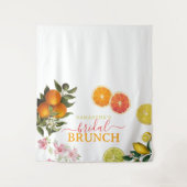 Tenture Fête des mariées de brunch nuptiale d'agrumes aqua (Devant)