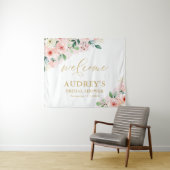 Tenture Fête des mariées de paysage rose or Floral (En situation (horizontale))