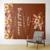 Tenture Fête des mariées de rouille florale aquarelle Bien (En situation (horizontale))